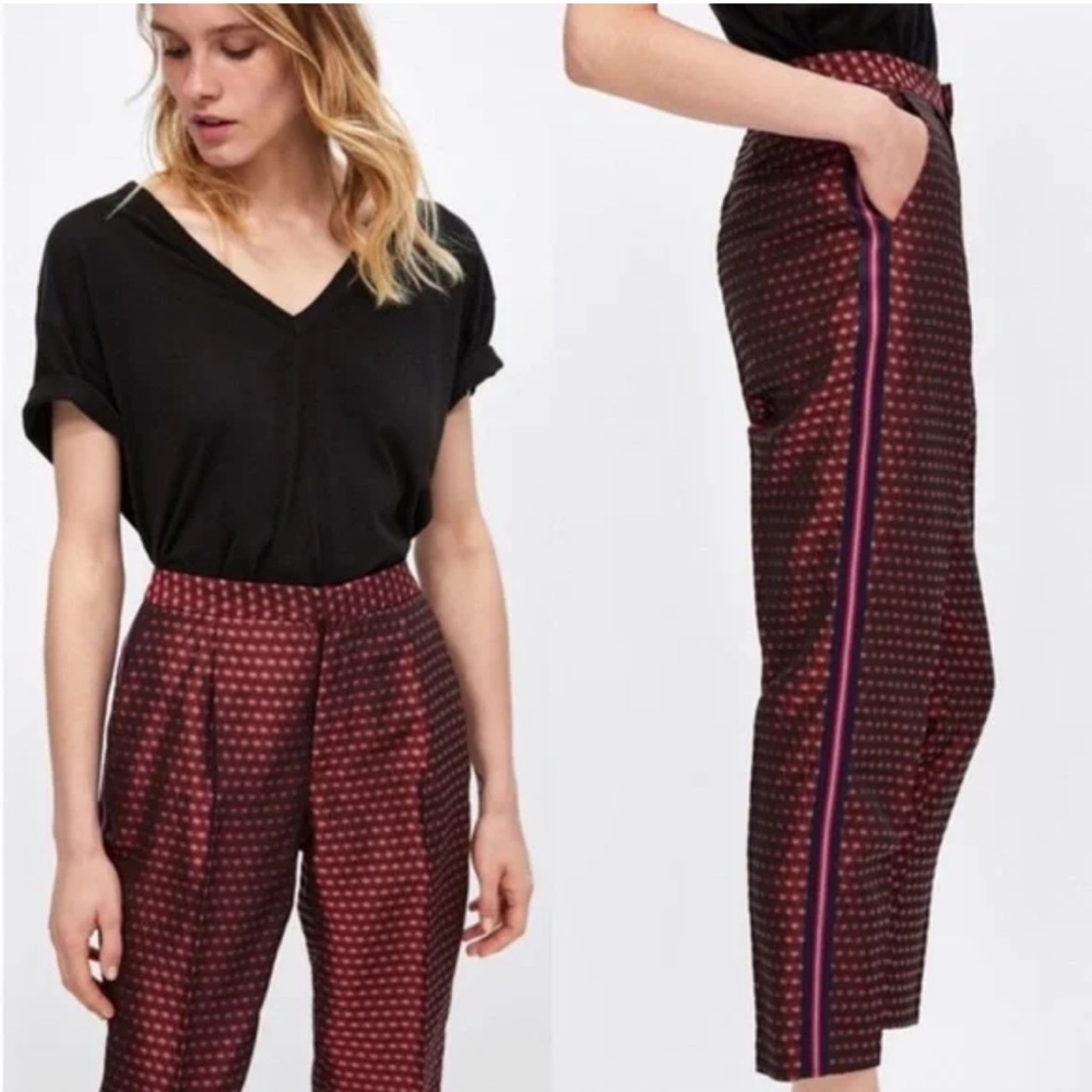 Zara Basic Jacquard Pants NWOT